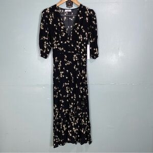Flynn Skye NWOT Elsie Midi Dress‎ Floral Dark Tulip Sz XS